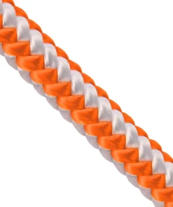 1/2 Arborist Rope - White & Neon Orange