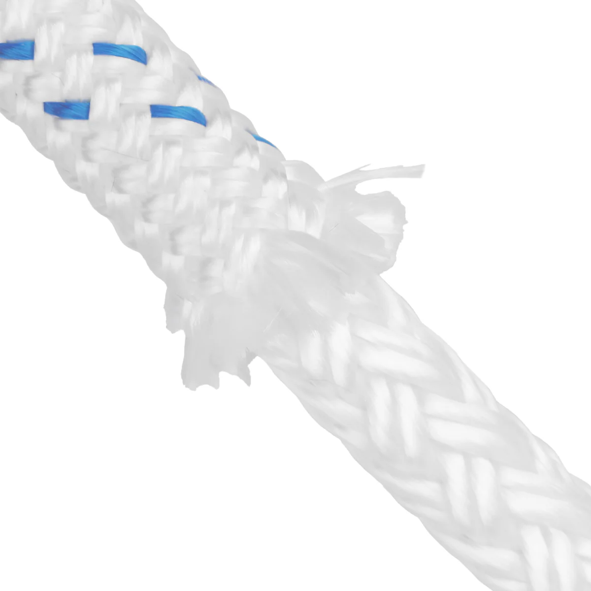 3/4 Inch Double Braid - White w/ Blue - Image 2