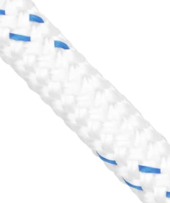 1 Inch Double Braid - White w/ Blue