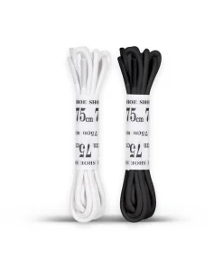 Black / White Twin Pack Replacement Waxed Laces for Nike Golf Shoes 75cm (Round)