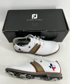 Footjoy MyJoys Premiere Series Women's Golf Shoes White Brown Texas 8.5 Narrow